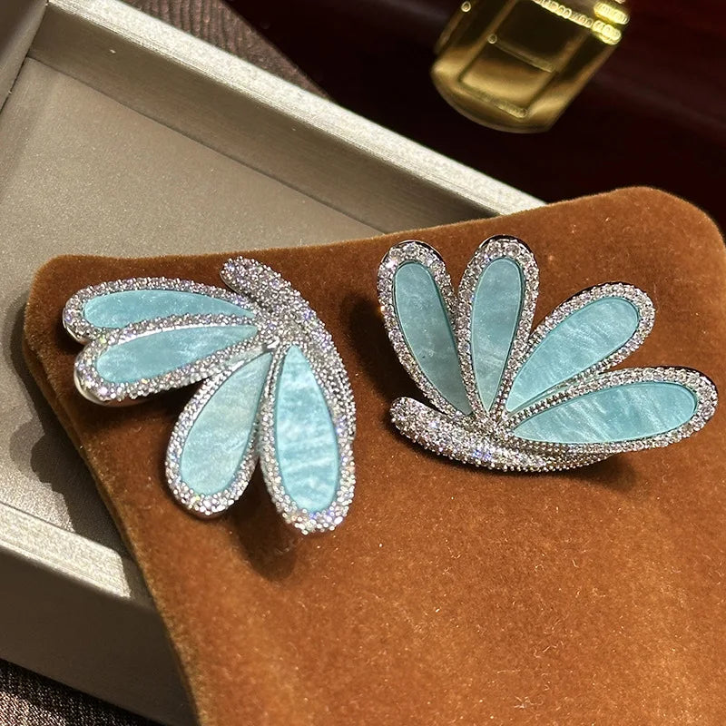 Women Stylish Smart Zircon Butterfly Earrings Necklace 2025