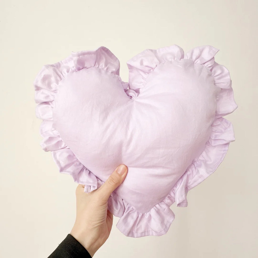 Personalized Customized Lovely Heart Cushion Pillows Ruffled Love Heart Shape Sofa Cushion Pillow Kids Room Baby Shower Gifts