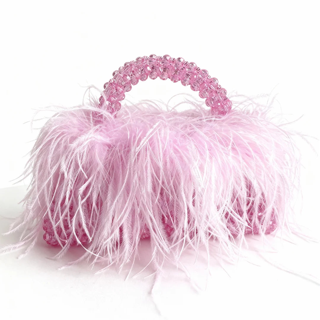 Beaded Bag With Feather