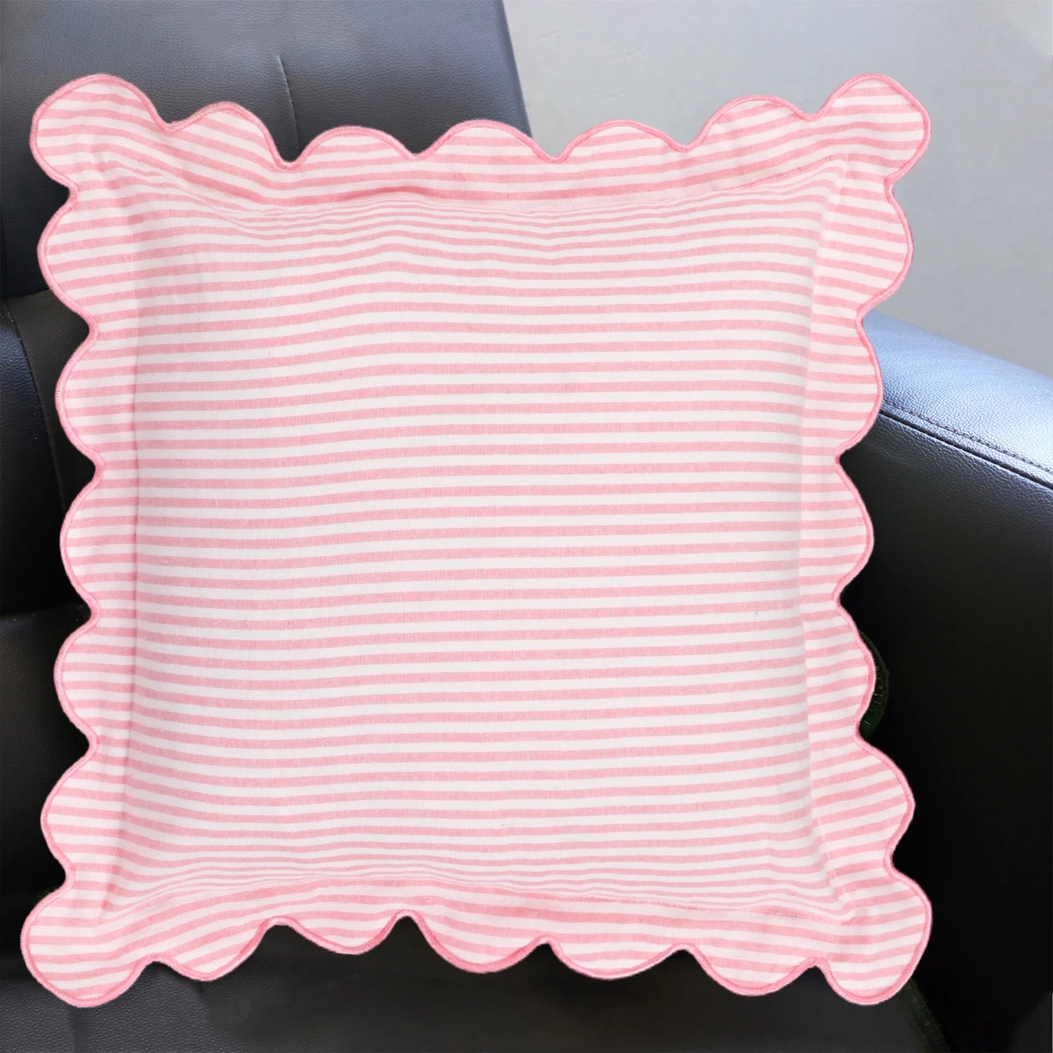 2PCS Striped Embroidered Pillowcase 18X18" Soft and Comfortable Cushion Cover for Sofa Bedroom Living Room Home Decoration