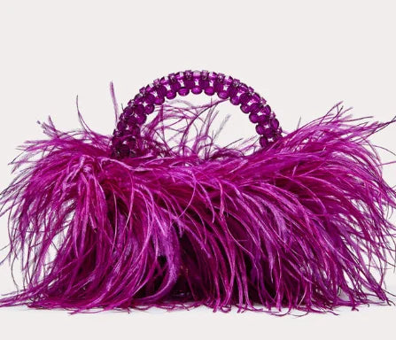 Beaded Bag With Feather