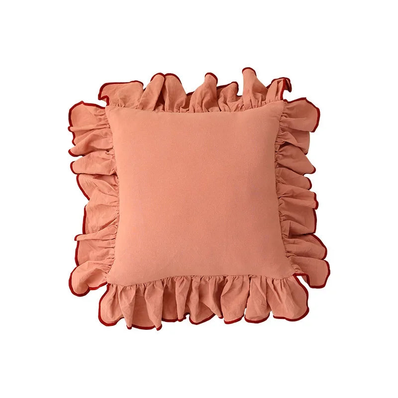 Cotton Ruffle Cushion Cover