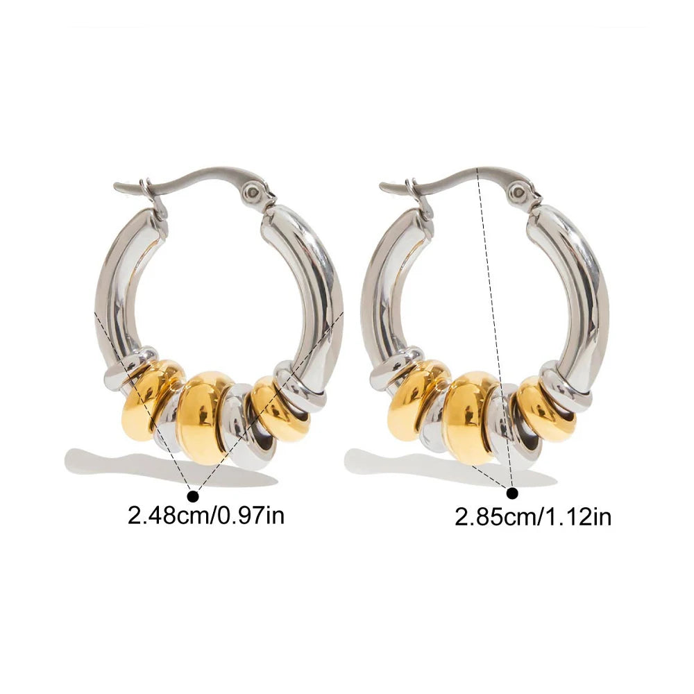 Geometric Double Round Stud Earring