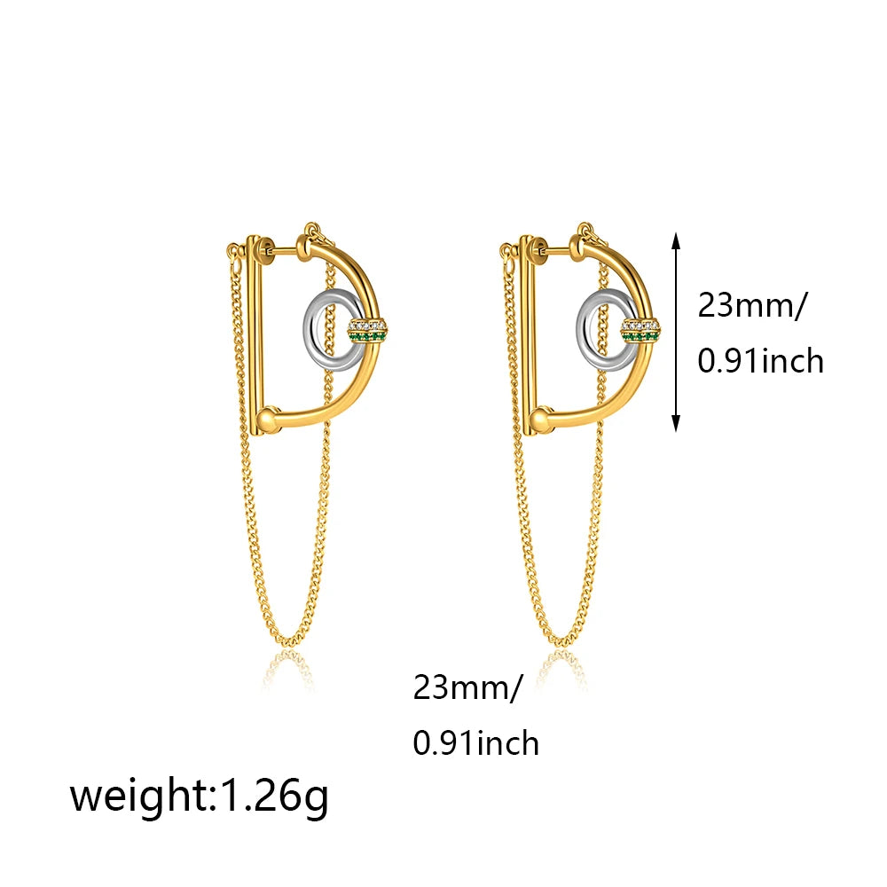 Geometric Double Round Stud Earring