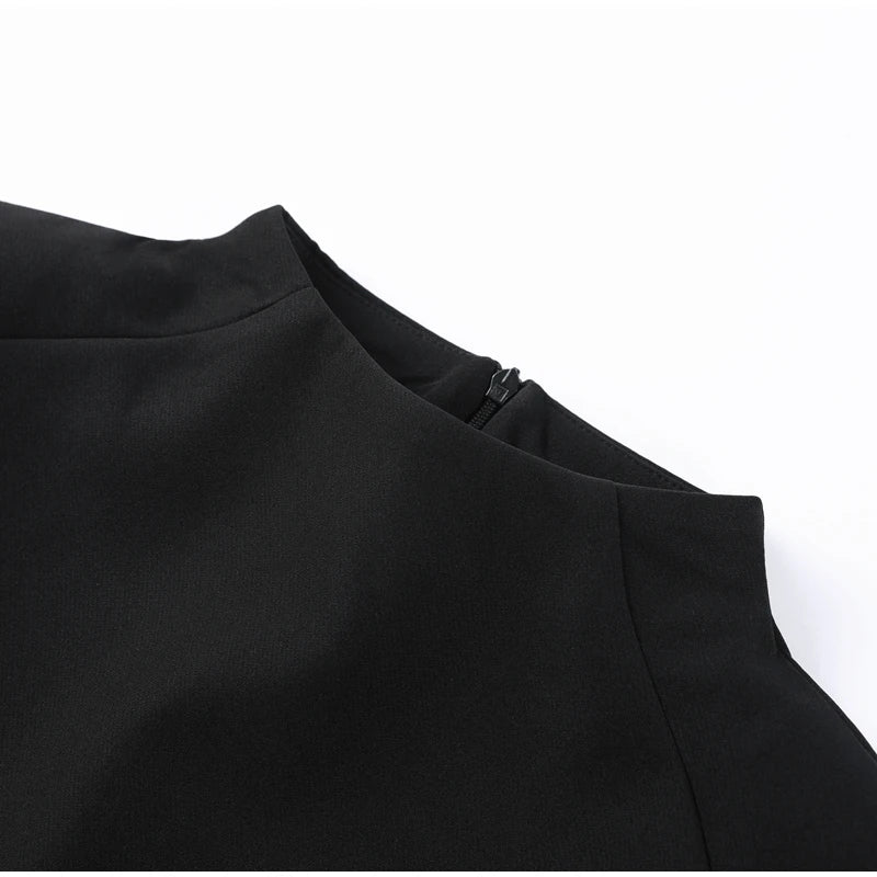 Elegant Cropped Shawl Top With Shoulder Pad