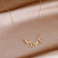 Classic Cubic Zircon Butterfly Pendant&necklaces for Women Fashion Brand Jewelry Crystal Insect Chain Choker Necklaces