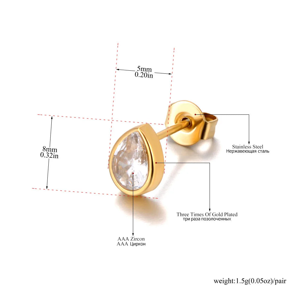 Water Drop Stud Earrings
