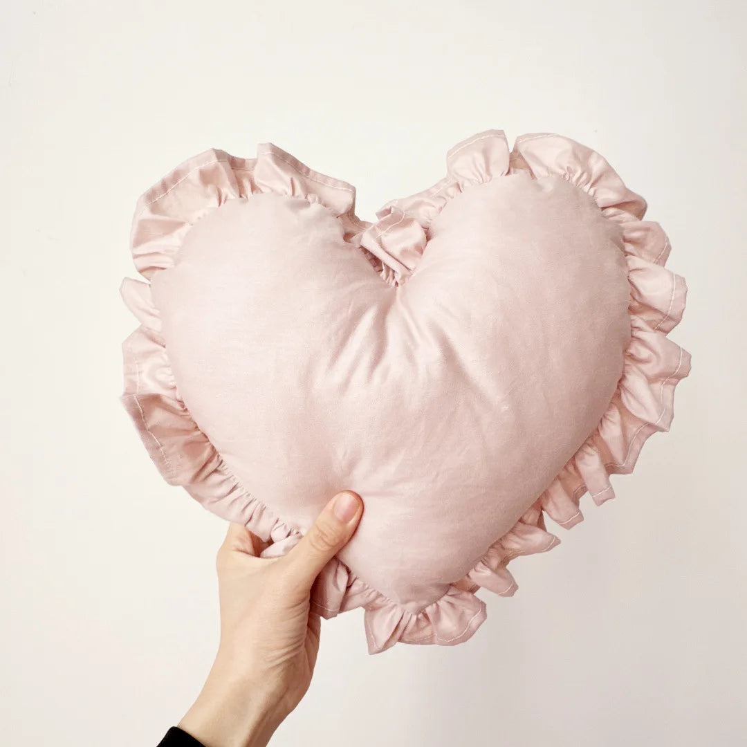 Personalized Customized Lovely Heart Cushion Pillows Ruffled Love Heart Shape Sofa Cushion Pillow Kids Room Baby Shower Gifts