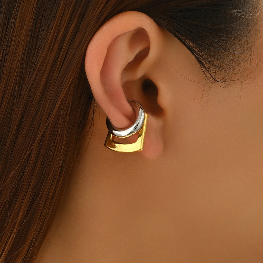Geometric Double Round Stud Earring