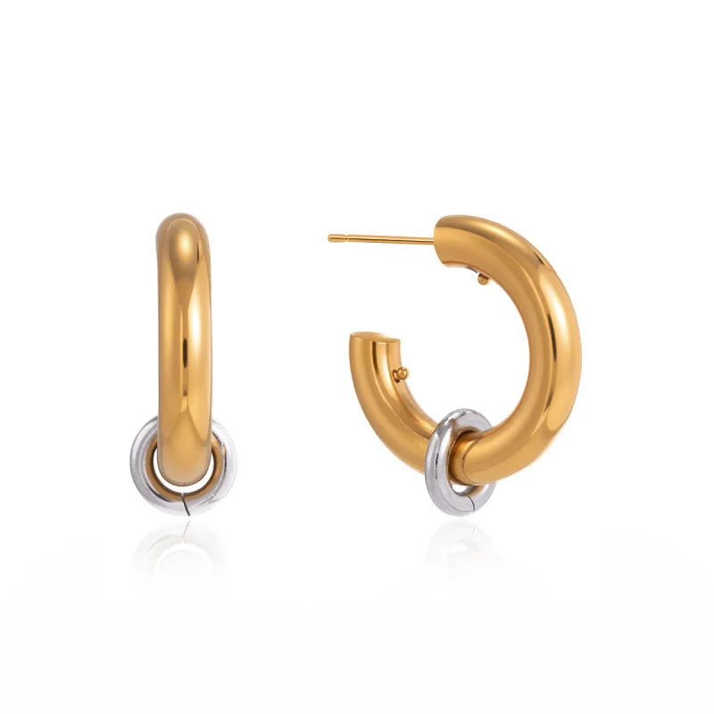Geometric Double Round Stud Earring