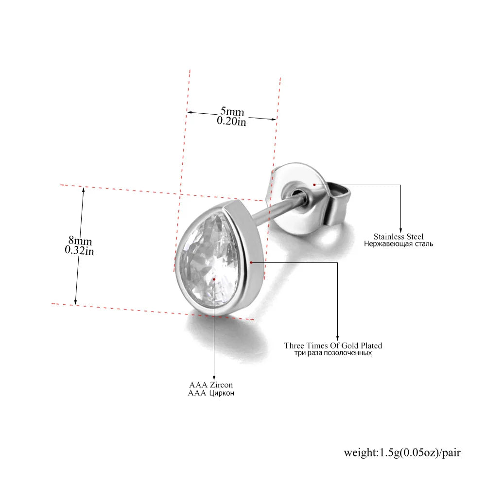 Water Drop Stud Earrings
