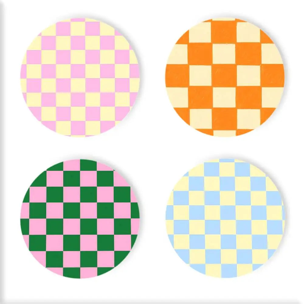 Checkered pattern Wooden Coaster  Suitable For Restaurants And Coffee Shops Easy To Wash And Clean