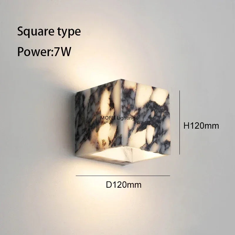 Nordic Italian Marble Lamp Indoor Background Wall Light Purple Pure Natural Stone Entrance Hallway Home Decor Lighting Fixtures