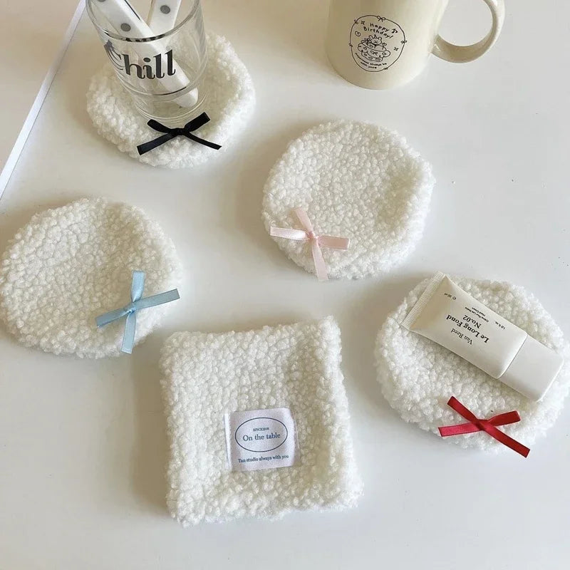 Coaster Korean Style Hand Made Cotton Coaster checked pattern Insulation Pad Table Mat Placemats Home Decoration Kitchen Accesso