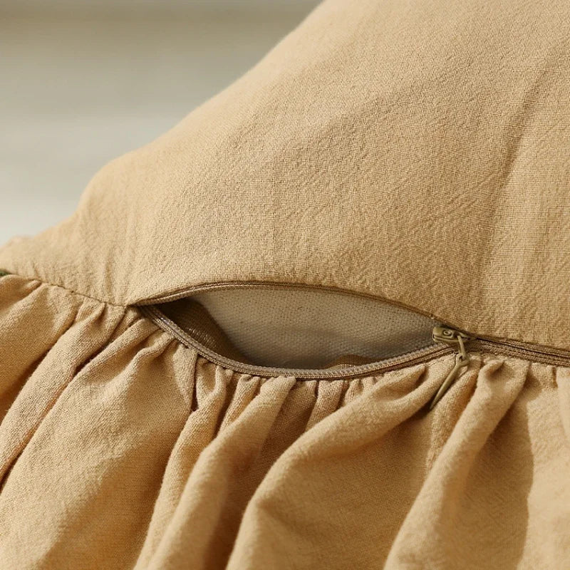 Cotton Ruffle Cushion Cover