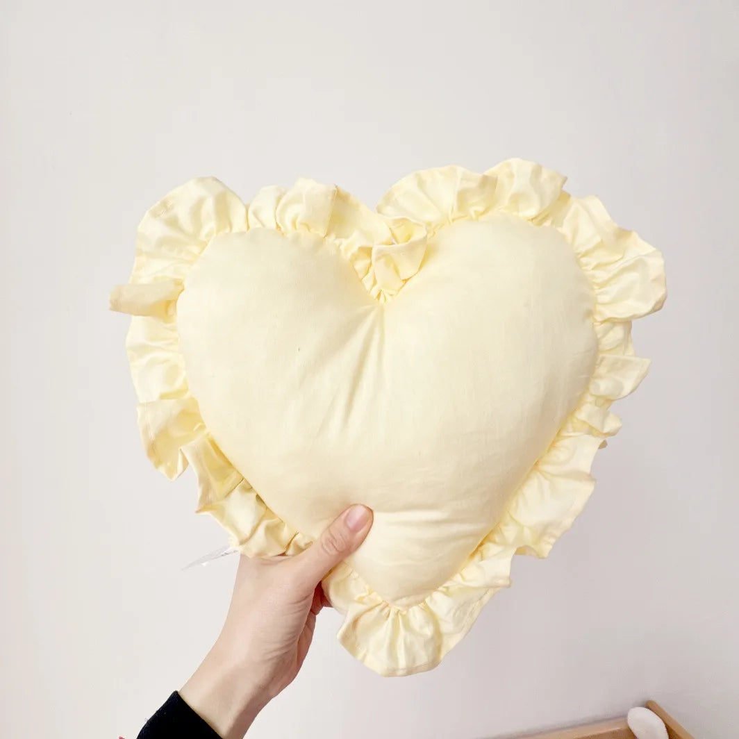 Personalized Customized Lovely Heart Cushion Pillows Ruffled Love Heart Shape Sofa Cushion Pillow Kids Room Baby Shower Gifts