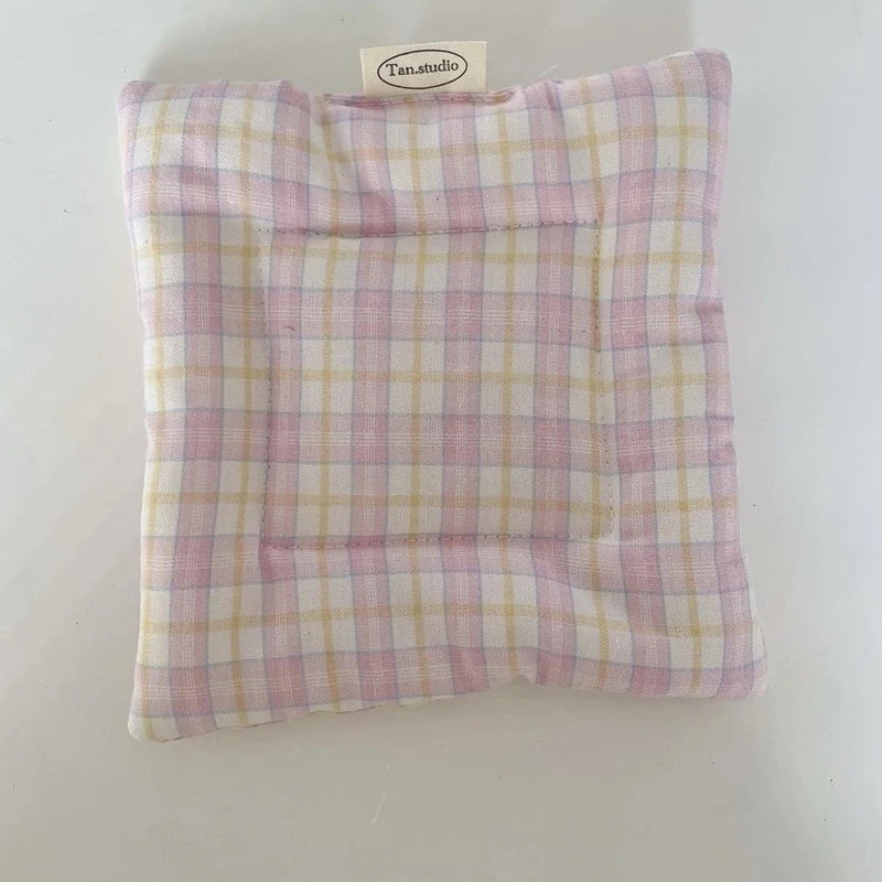 Coaster Korean Style Hand Made Cotton Coaster checked pattern Insulation Pad Table Mat Placemats Home Decoration Kitchen Accesso