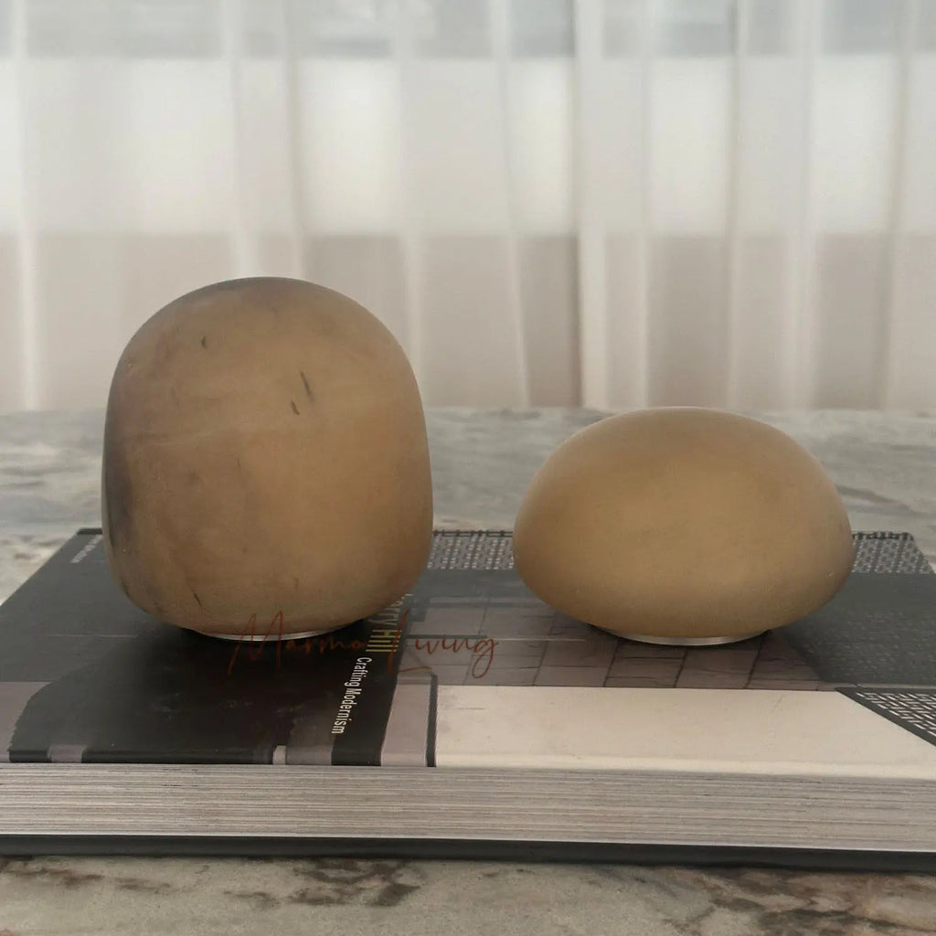 Modern simple 100% natural marble round marble charging table lamp living room designer small apartment decorative lamp